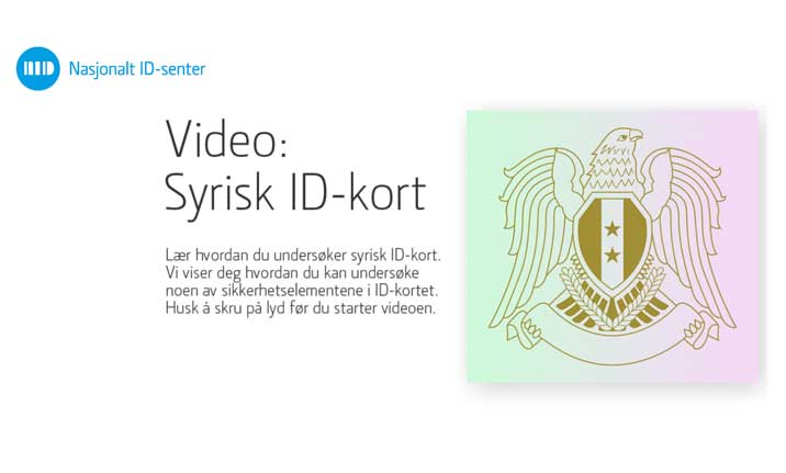 Illustrasjonsbilde for undervisningsvideo om syriske ID-kort fra Nasjonalt ID-senter